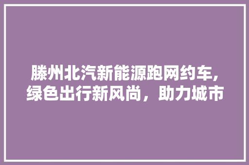 滕州北汽新能源跑网约车,绿色出行新风尚，助力城市绿色发展