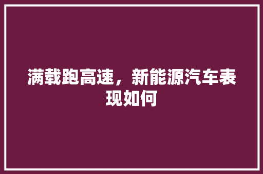满载跑高速，新能源汽车表现如何