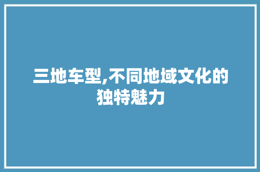 三地车型,不同地域文化的独特魅力 车灯配件