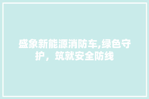 盛象新能源消防车,绿色守护，筑就安全防线