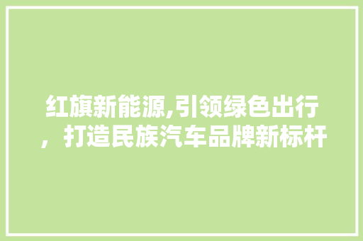 红旗新能源,引领绿色出行，打造民族汽车品牌新标杆