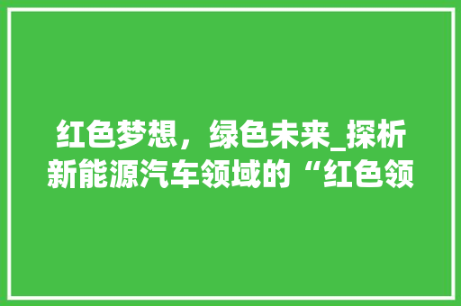 红色梦想，绿色未来_探析新能源汽车领域的“红色领航者”比亚迪
