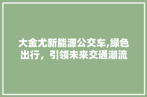 大金尤新能源公交车,绿色出行，引领未来交通潮流