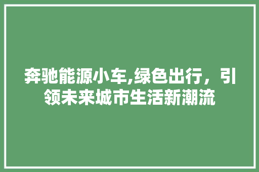 奔驰能源小车,绿色出行，引领未来城市生活新潮流 车身配件