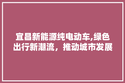 宜昌新能源纯电动车,绿色出行新潮流，推动城市发展新引擎