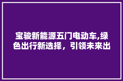 宝骏新能源五门电动车,绿色出行新选择，引领未来出行潮流