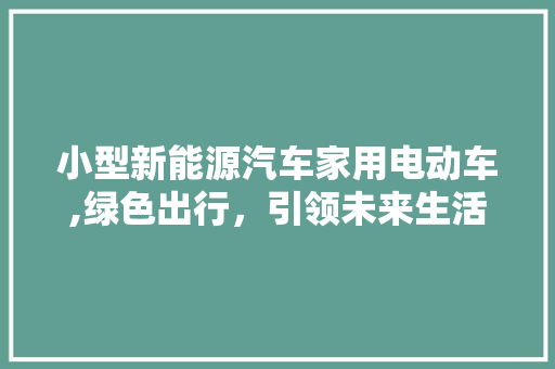 小型新能源汽车家用电动车,绿色出行，引领未来生活方式