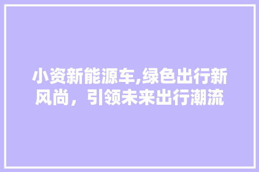小资新能源车,绿色出行新风尚，引领未来出行潮流