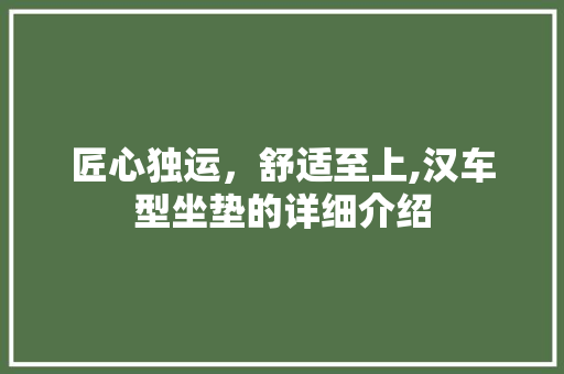 匠心独运，舒适至上,汉车型坐垫的详细介绍
