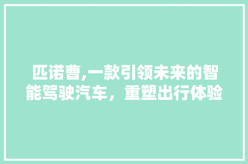 匹诺曹,一款引领未来的智能驾驶汽车，重塑出行体验