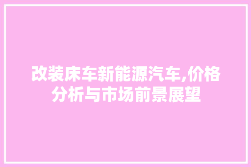 改装床车新能源汽车,价格分析与市场前景展望