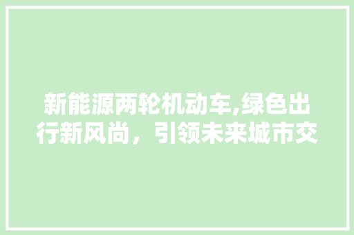 新能源两轮机动车,绿色出行新风尚，引领未来城市交通革命