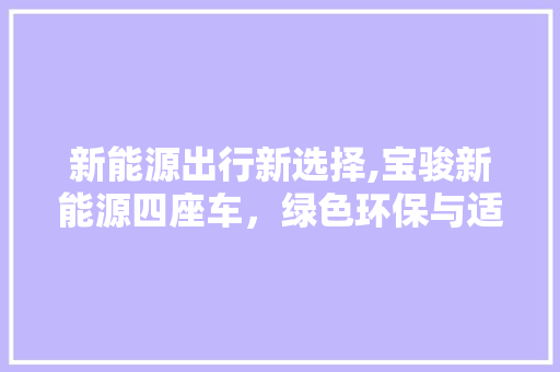 新能源出行新选择,宝骏新能源四座车，绿色环保与适用性的完美融合