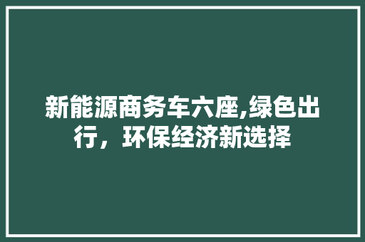 新能源商务车六座,绿色出行，环保经济新选择