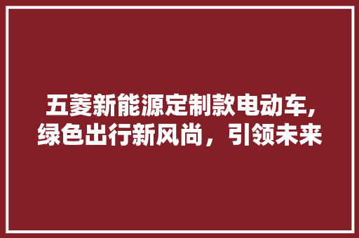 五菱新能源定制款电动车,绿色出行新风尚，引领未来出行潮流