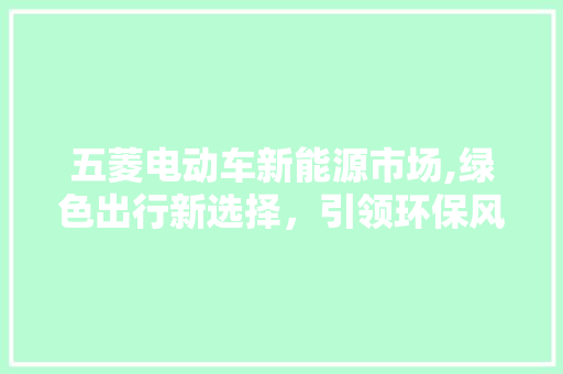 五菱电动车新能源市场,绿色出行新选择，引领环保风尚
