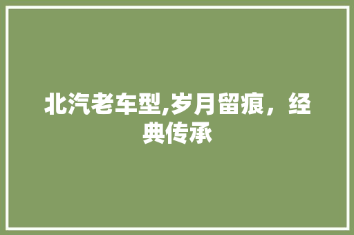 北汽老车型,岁月留痕，经典传承