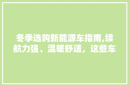 冬季选购新能源车指南,续航力强、温暖舒适，这些车型让你温暖过冬