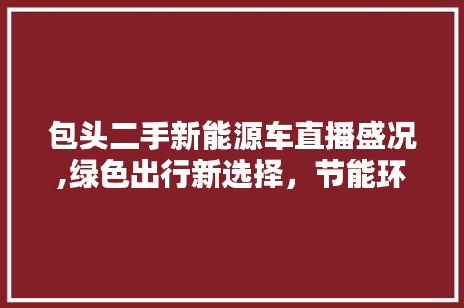 包头二手新能源车直播盛况,绿色出行新选择，节能环保新时代