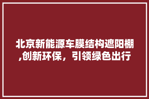 北京新能源车膜结构遮阳棚,创新环保，引领绿色出行新潮流
