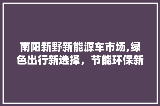 南阳新野新能源车市场,绿色出行新选择，节能环保新风向 底盘配件