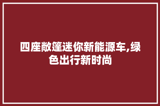 四座敞篷迷你新能源车,绿色出行新时尚