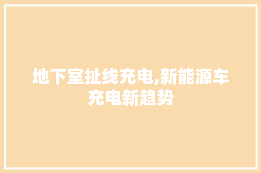 地下室扯线充电,新能源车充电新趋势