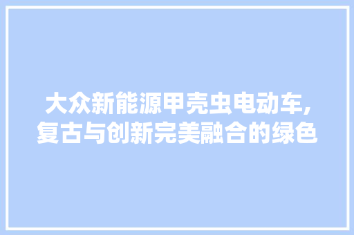 大众新能源甲壳虫电动车,复古与创新完美融合的绿色出行新选择 汽车配件