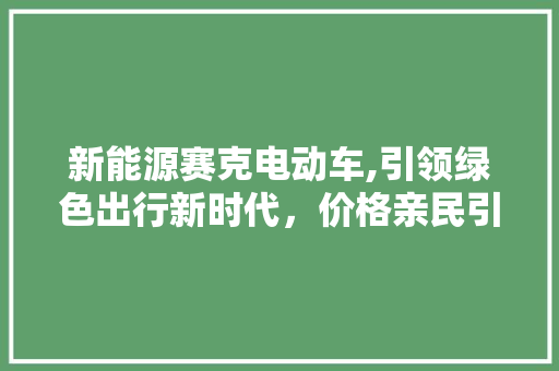 新能源赛克电动车,引领绿色出行新时代，价格亲民引关注