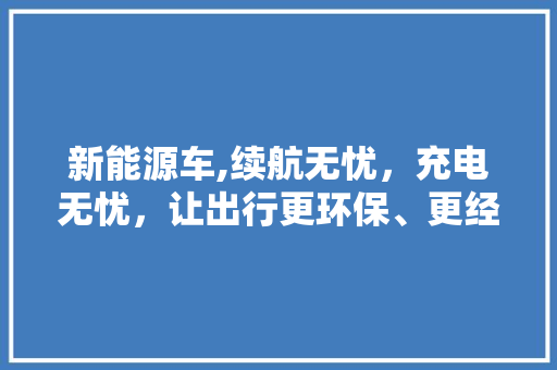 新能源车,续航无忧，充电无忧，让出行更环保、更经济