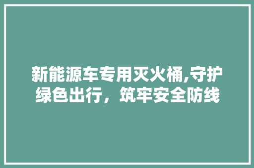 新能源车专用灭火桶,守护绿色出行，筑牢安全防线