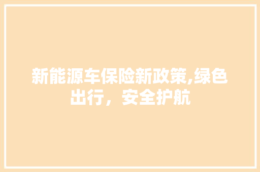 新能源车保险新政策,绿色出行，安全护航