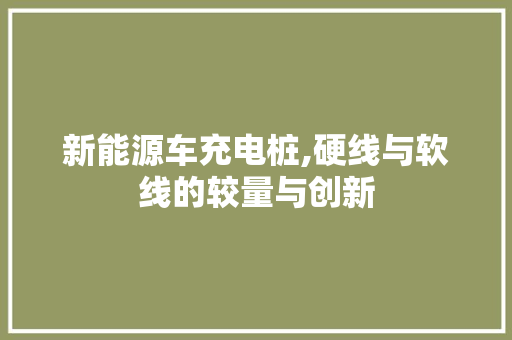 新能源车充电桩,硬线与软线的较量与创新