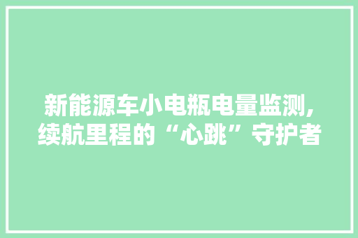 新能源车小电瓶电量监测,续航里程的“心跳”守护者