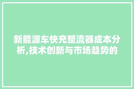 新能源车快充整流器成本分析,技术创新与市场趋势的交汇