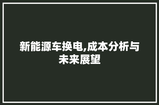 新能源车换电,成本分析与未来展望