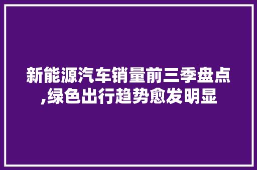 新能源汽车销量前三季盘点,绿色出行趋势愈发明显