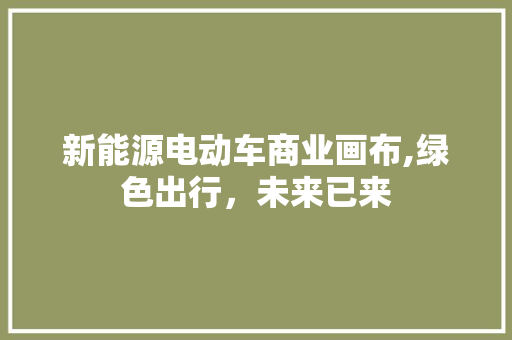 新能源电动车商业画布,绿色出行，未来已来