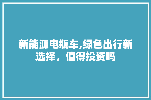新能源电瓶车,绿色出行新选择，值得投资吗