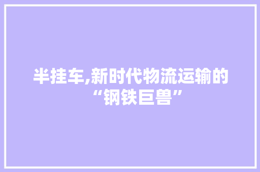 半挂车,新时代物流运输的“钢铁巨兽” 底盘配件