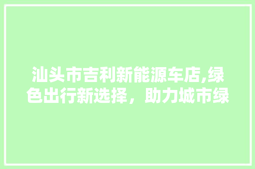 汕头市吉利新能源车店,绿色出行新选择，助力城市绿色发展