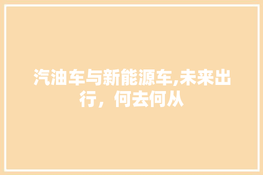 汽油车与新能源车,未来出行，何去何从