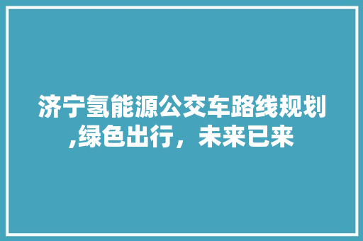 济宁氢能源公交车路线规划,绿色出行，未来已来