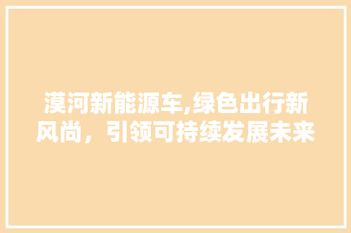 漠河新能源车,绿色出行新风尚，引领可持续发展未来