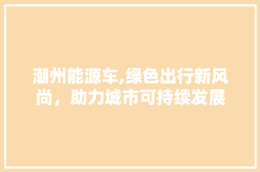 潮州能源车,绿色出行新风尚，助力城市可持续发展