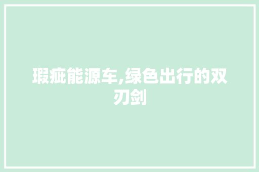 瑕疵能源车,绿色出行的双刃剑