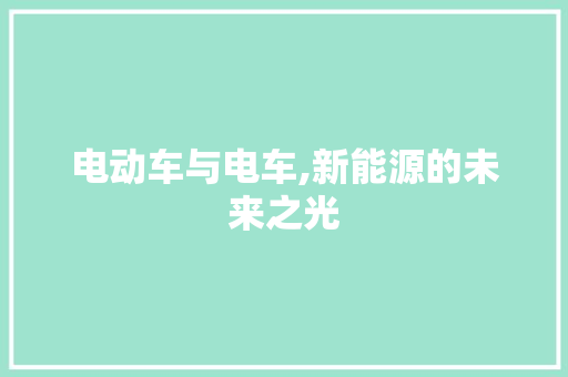 电动车与电车,新能源的未来之光