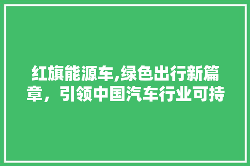 红旗能源车,绿色出行新篇章，引领中国汽车行业可持续发展