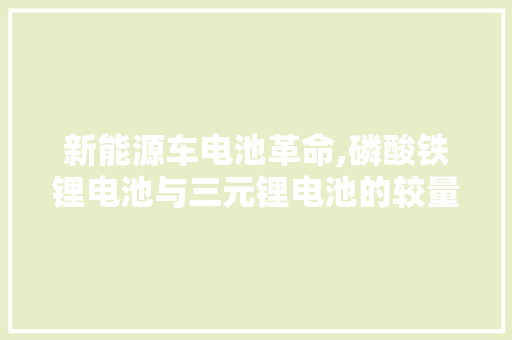 新能源车电池革命,磷酸铁锂电池与三元锂电池的较量