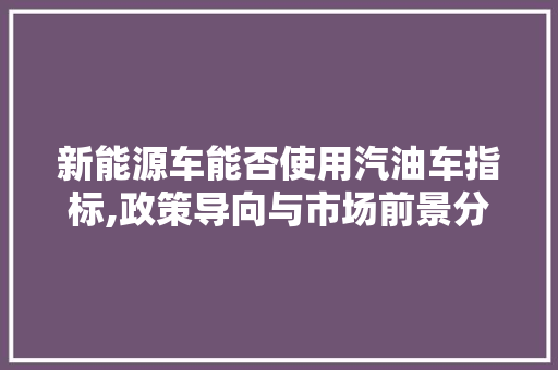 新能源车能否使用汽油车指标,政策导向与市场前景分析 发动机配件
